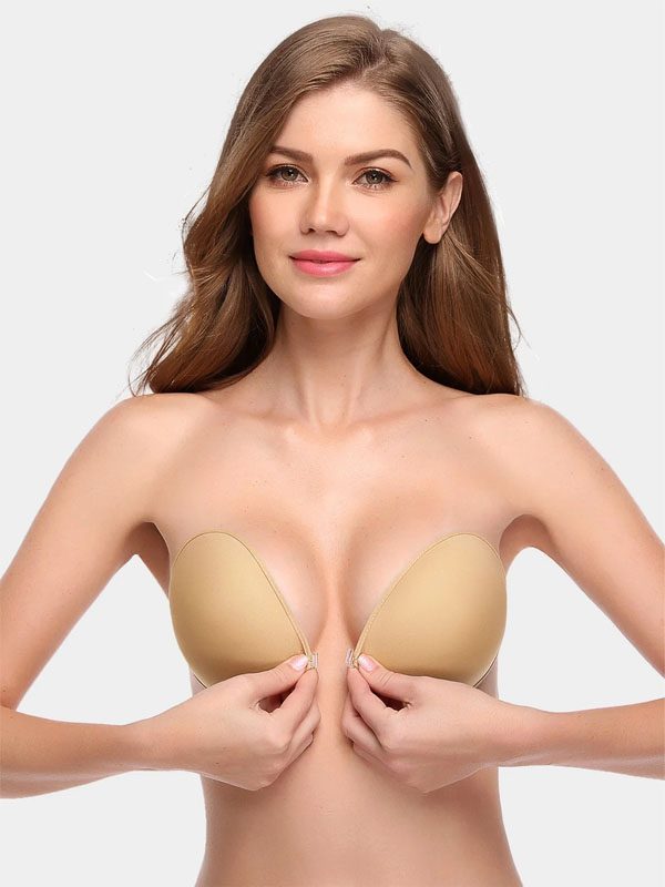 Women's invisible adhesive strapless bra in nude - TELIGE manufacturer