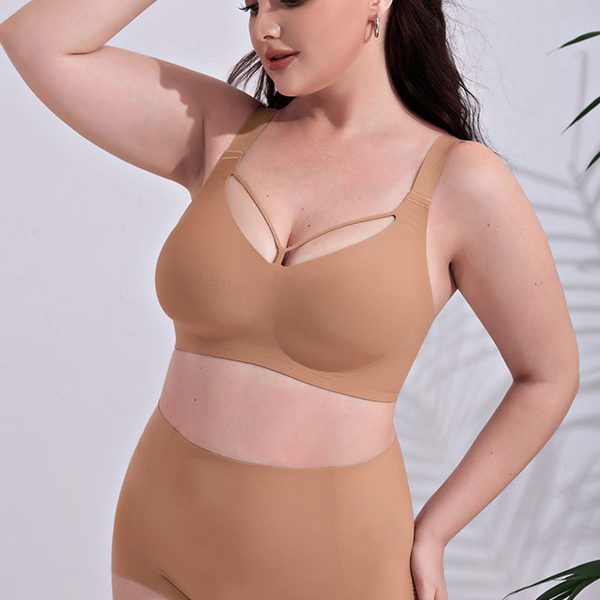Women's plus size seamless wire-free bra and brief set wholesale — TELIGE B2B lingerie manufacturer