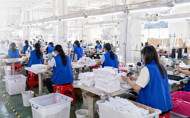 TELIGE underwear production line with skilled workers